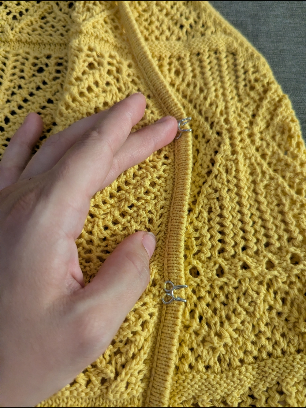 A New Day Yellow Openfront Crochet Knit Vest XL - Picture 4 of 4